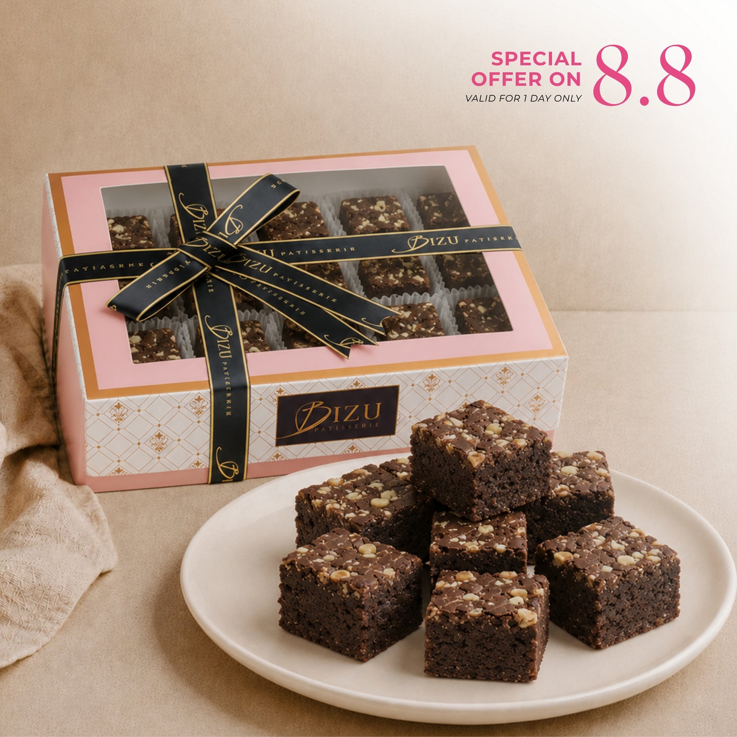 8.8 Dessert Duo Special: Chocolate Brownies, Dark Chocolate Revel Bars & Carrot Walnut Bars (Choose any 2)