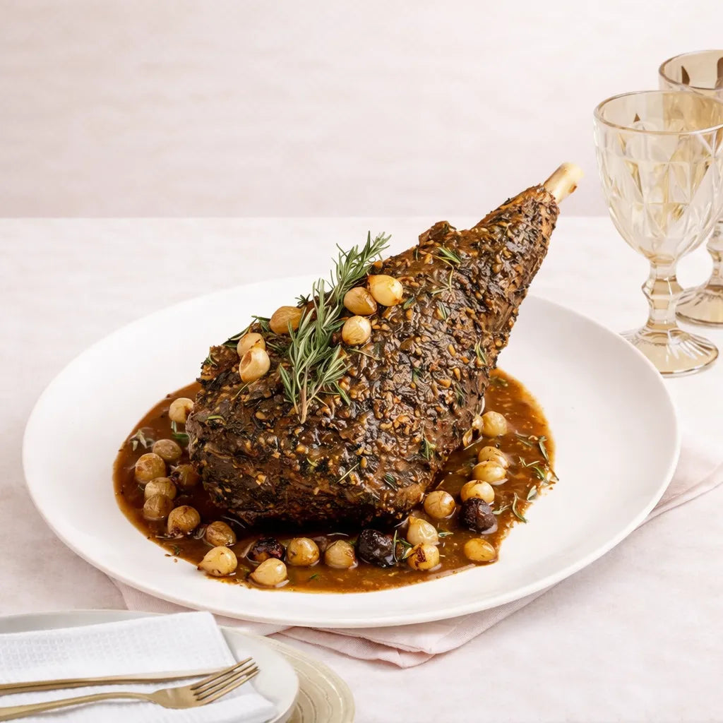 Herb-Crusted Australian Lamb Leg (Bone-In)