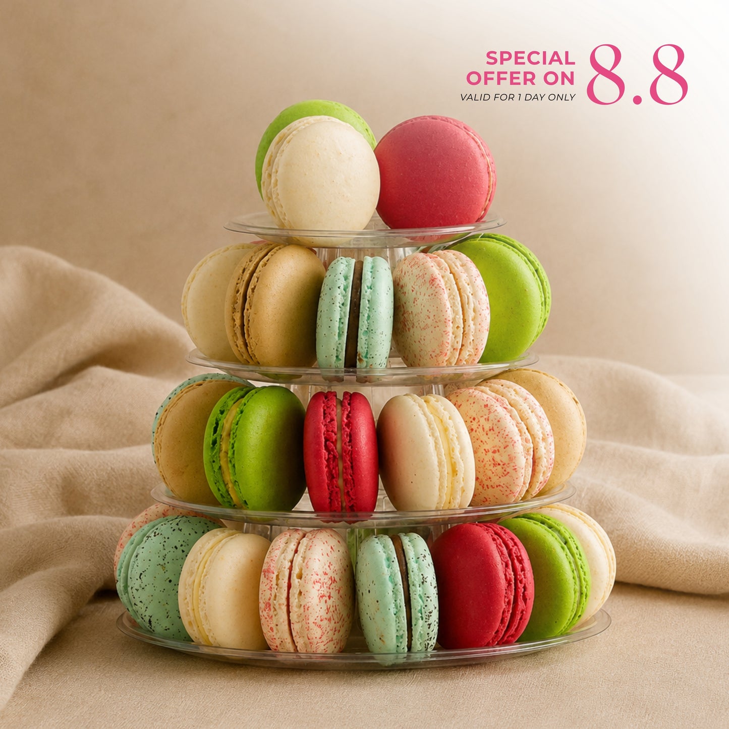 4-Tier Macaron Tower