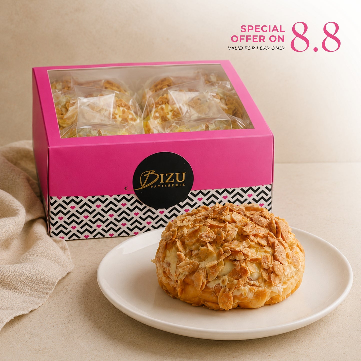 Box of 6 Almond Praline Ensaymada