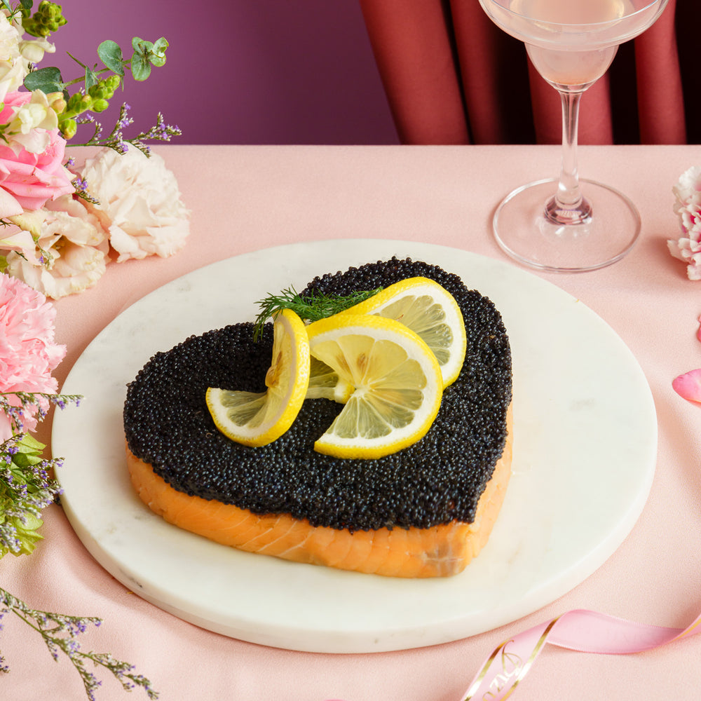 Smoked Salmon and Black Caviar Pie Valentine's Edition