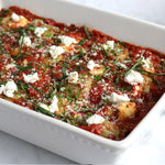 Spinach and Mushroom Ravioli with Pomodoro and Feta